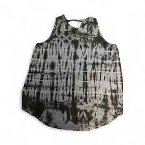 Tie-Dye Sleeveless Top - Dark Blue and Light Blue